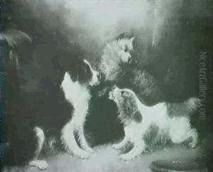 Playful Terriers by George Armfield