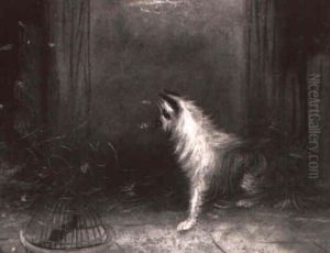 A Rat And A Terrier In A Stable by George Armfield