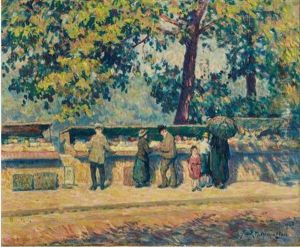 Les Bouquins, Place De L"institut, Paris by Frank Milton Armington