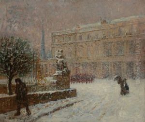 Palais De Stockholm Sous La Neige by Frank Milton Armington