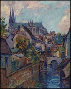 Vue De Chartres by Frank Milton Armington