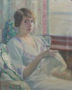 Femme A Sa Broderie by Frank Milton Armington