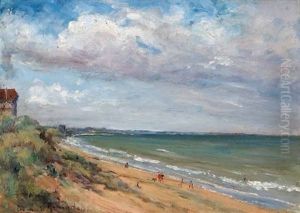 Untitled - Beach Scene by Frank Milton Armington