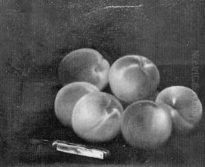 Still Life Of Peaches And Pocketknife by Charles Armor