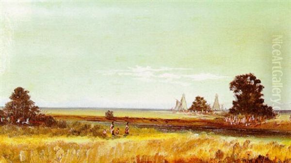 Indian Encampment On The Platte River - view 1