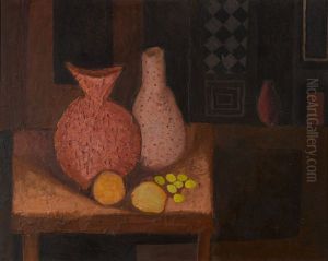Still Life In Purple And Brown by Arthur Armstrong