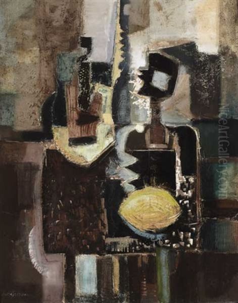 Figure With Guitar At Table - view 1