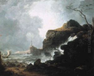 Coastal Landscape With Ship Approaching The Shore