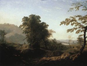 Wooded Landscape With Shepherd And Sheep