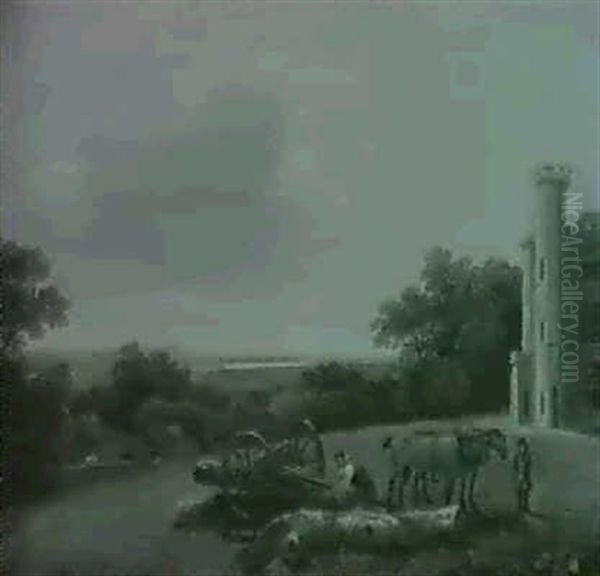 Cave Castle - Loading The Timber Wagon In The Park - view 1