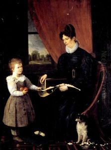 Une Jeune Mere Et Son Petit Garcon by Anne-Francois Arnaud
