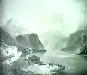 Gebrigslandschaft Am Seeufer Gebrigslandschaft Am Seeufer