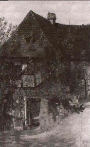 Weinumranktes Fachwerkhaus
