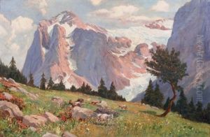 Le Wetterhorn Au Dessus De Grindenwald by Alwin Arnegger