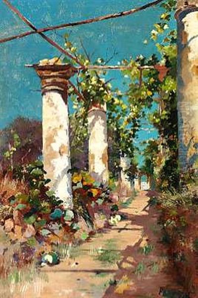 Sydlandsk Pergola Set Mod En Bla Sommerhimmel (capri?) - view 1