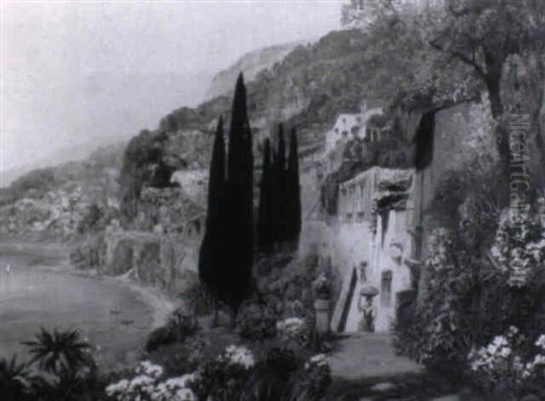 Sudliche Kustenlandschaft (capri?) Mit Zypressen - view 1