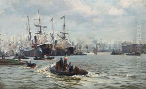 Antwerpen Havn, En Skyet Dag by Vilhelm Karl Ferdinand Arnesen