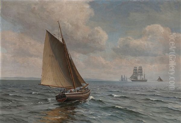 Seascape With Sailing Ships On A Summer Day - view 1