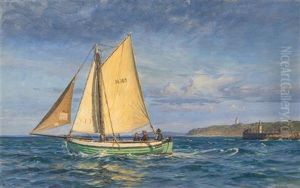 Sailboat Off The Coast, 1908 by Vilhelm Karl Ferdinand Arnesen