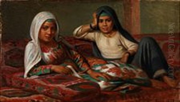 A Harem Scene With Two Girls Posing - view 1