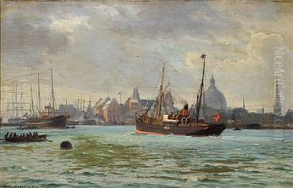 Steamship At Copenhagen Harbour - view 1