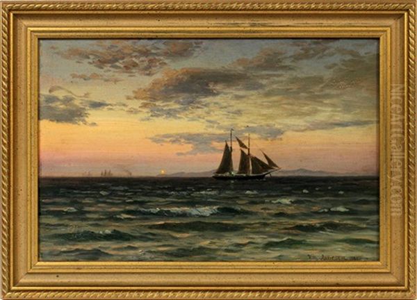 Seascape With Sailboat - view 1