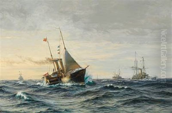 Prince Carl And Princess Maud Of Denmark Heading For Oslo On Board The Former Danish Royal Yacht Dannebrog As King Haakon Vii And Queen Maud Of Norway - view 1