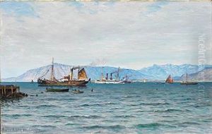 Coastal Scene With Several Ships Near Reykjavik During The King Frederik Viii's Visit To Iceland Coastal Scene With Several Ships Near Reykjavik During The King Frederik Viii's Visit To Iceland
