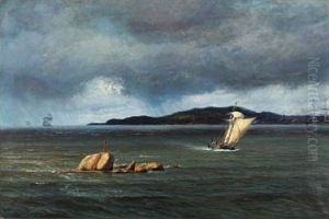 Seascape With Barken Peder Tordenskiold, Hulta At Bomarsund, Aaland by Vilhelm Karl Ferdinand Arnesen