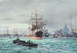 View Of Copenhagen Harbour by Vilhelm Karl Ferdinand Arnesen