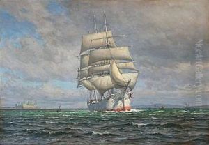 Seascape With A Sailing Ship And Kronborg Castle In The Background
