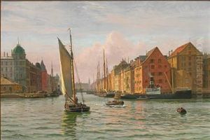 View From The Port Of Copenhagen Towards Nyhavn by Vilhelm Karl Ferdinand Arnesen