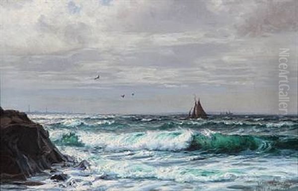 Costal Scene With Ships In The Sound, Denmark - view 1