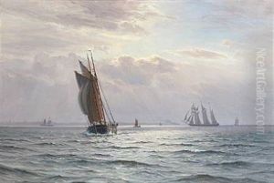 Solen Bryder Igennem Skyerne by Vilhelm Karl Ferdinand Arnesen