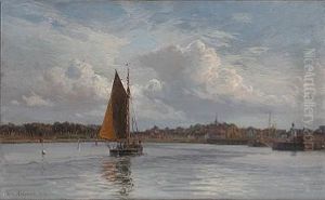 View Of Gilleleje Fishing Harbour by Vilhelm Karl Ferdinand Arnesen