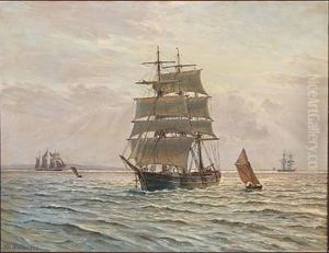 En Bark Gaard Under Sejl Efter Lige At Have Lettet Anker I Oresund