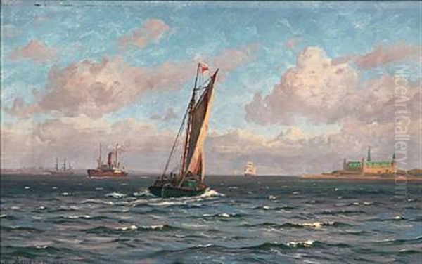 Summer Day With Sailing Ships Near Kronborg Castle - view 1