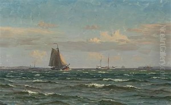 Coastal Scene With Ships At Sea - view 1