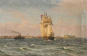 Marine With Ships Off The Coast Of Elsinore Marine With Ships Off The Coast Of Elsinore