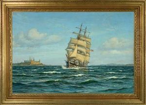 Wessel Passing Kronborg Castle by Vilhelm Karl Ferdinand Arnesen