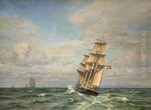 Ships In The Sound by Vilhelm Karl Ferdinand Arnesen