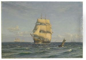 Ships At Sea by Vilhelm Karl Ferdinand Arnesen