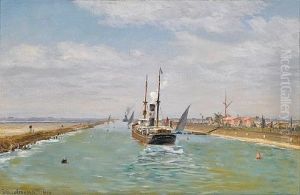 The Suez Canal by Vilhelm Karl Ferdinand Arnesen
