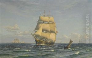 Ships At Sea by Vilhelm Karl Ferdinand Arnesen