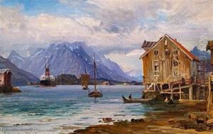Ships And Houses In A Norwegian Inlet Ships And Houses In A Norwegian Inlet