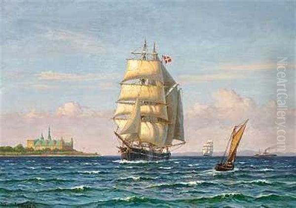 Sejlskibe Ud For Kronborg - view 1