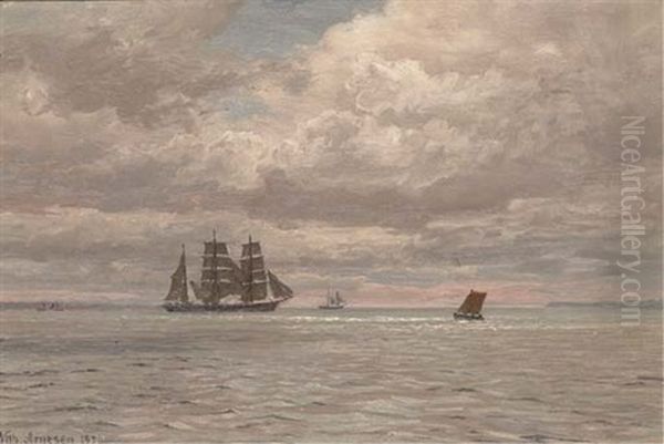 A Barque In A Calm, Sunset - view 1