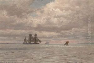 A Barque In A Calm, Sunset A Barque In A Calm, Sunset