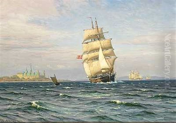 Marine Med Sejlskibe Ud For Kronborg - view 1