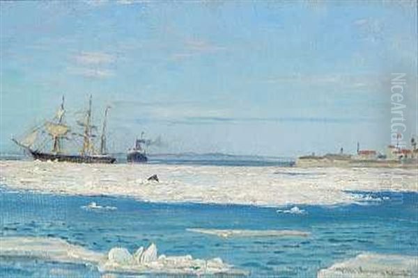 Skibe Ud For Kysten, Vinter - view 1